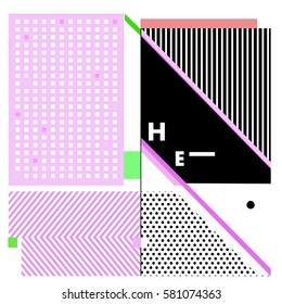 Trendy vector summer cards illustration with line elements and abstract colorful textures. Design for poster, card, invitation, brochure, and promotion template. Fashion art print and background.