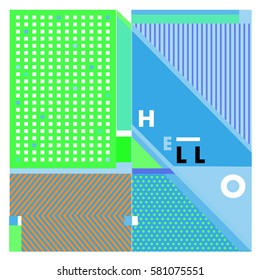 Trendy vector summer cards illustration with line elements and abstract colorful textures. Design for poster, card, invitation, brochure, and promotion template. Fashion art print and background.