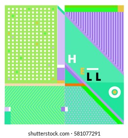 Trendy vector summer cards illustration with line elements and abstract colorful textures. Design for poster, card, invitation, brochure, and promotion template. Fashion art print and background.