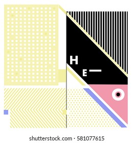 Trendy vector summer cards illustration with line elements and abstract colorful textures. Design for poster, card, invitation, brochure, and promotion template. Fashion art print and background.