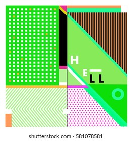 Trendy vector summer cards illustration with line elements and abstract colorful textures. Design for poster, card, invitation, brochure, and promotion template. Fashion art print and background.