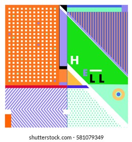 Trendy vector summer cards illustration with line elements and abstract colorful textures. Design for poster, card, invitation, brochure, and promotion template. Fashion art print and background.