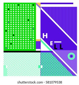 Trendy vector summer cards illustration with line elements and abstract colorful textures. Design for poster, card, invitation, brochure, and promotion template. Fashion art print and background.