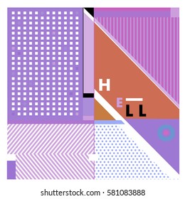 Trendy vector summer cards illustration with line elements and abstract colorful textures. Design for poster, card, invitation, brochure, and promotion template. Fashion art print and background.