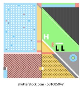Trendy vector summer cards illustration with line elements and abstract colorful textures. Design for poster, card, invitation, brochure, and promotion template. Fashion art print and background.