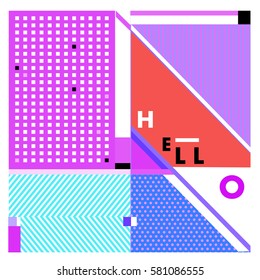 Trendy vector summer cards illustration with line elements and abstract colorful textures. Design for poster, card, invitation, brochure, and promotion template. Fashion art print and background.