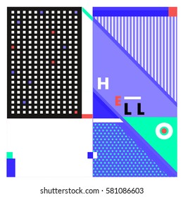 Trendy vector summer cards illustration with line elements and abstract colorful textures. Design for poster, card, invitation, brochure, and promotion template. Fashion art print and background.