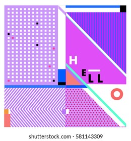 Trendy vector summer cards illustration with line elements and abstract colorful textures. Design for poster, card, invitation, brochure, and promotion template. Fashion art print and background.