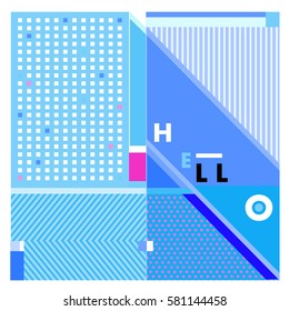 Trendy vector summer cards illustration with line elements and abstract colorful textures. Design for poster, card, invitation, brochure, and promotion template. Fashion art print and background.