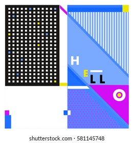 Trendy vector summer cards illustration with line elements and abstract colorful textures. Design for poster, card, invitation, brochure, and promotion template. Fashion art print and background.