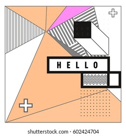 Trendy vector summer cards illustration with line elements and abstract colorful textures. Design for poster, card, invitation, brochure, and promotion template. Fashion art print and background.