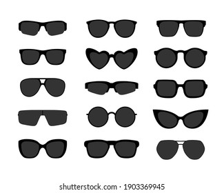 Trendy vector sunglasses. Glasses collection isolated on white. Summer vacation accessory