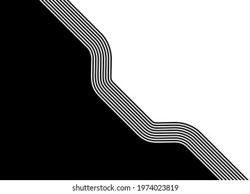 Trendy vector transition from black to white from parallel lines. Modern vector background for transition from one image to another