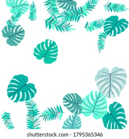 Trendy vector tropical pattern, great design for any purposes. Beautiful spring garden. Tropical backdrop. Summer green garden. Summer tropical leaf. Holiday decoration.