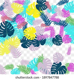 Patrón tropical vectorial de moda, gran diseño para cualquier propósito. Hermoso jardín primaveral. Fondo tropical. Verano jardín verde. Hoja tropical de verano. Decoración de vacaciones.