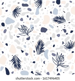 Trendy vector tropical  seamless colorful pattern with crushed stone. Design backgrounds for wallpaper, cover. Vector illustration