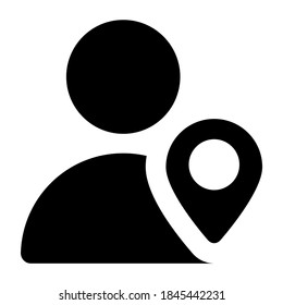 A trendy vector of user location, employee address 