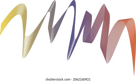 Trendy vector wave from many colored lines. Abstract wavy stripes isolated and curved creative line art fashion gradient.