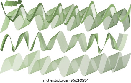 Onda vectorial de moda de muchas líneas de colores. Resumen de rayas onduladas aisladas y curvadas gradientes de moda de línea creativa.