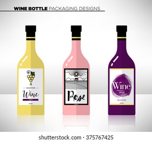 Trendy Vector Wine Packaging Template
