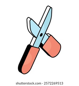 Trendy vectors design of scissors