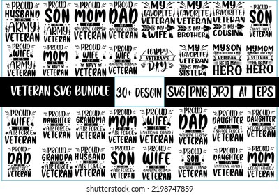 Trendy Veteran SVG Bundle Graphic 