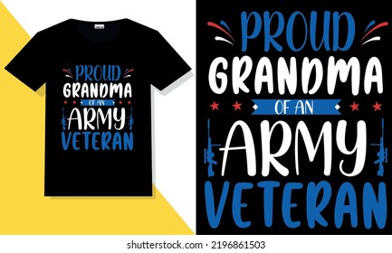 Trendy veteran t shirt design vector