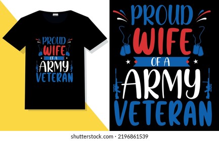 Trendy veteran t shirt design vector