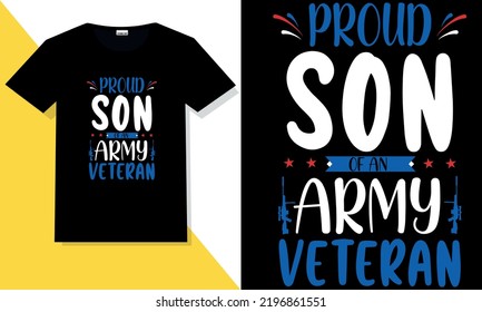 Trendy veteran t shirt design vector