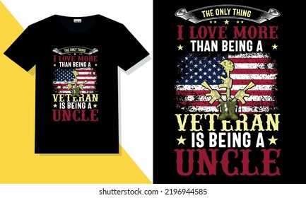 Trendy veteran t shirt design vector
