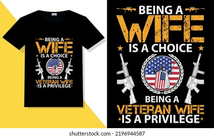 Trendy veteran t shirt design vector