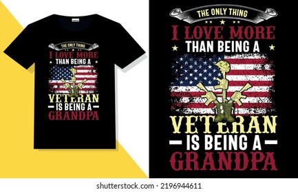 Trendy veteran t shirt design vector