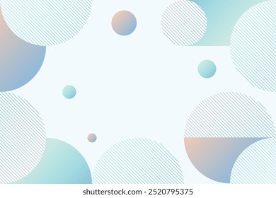 Trendy and vibrant abstract art with a combination of round shapes and semicircles set against a gentle gradient, creating a captivating geometric pattern suitable for elegant backgrounds