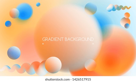 Trendy vibrant colors and gradient background, blue and orange
