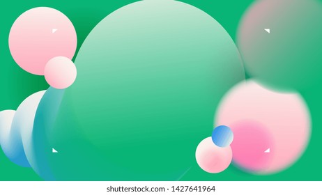 Trendy vibrant colors and gradient background, green and pink