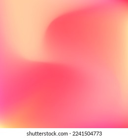Trendy Vibrant Peach Color Smooth Surface. Sunrise Flow Liquid Bright Warm Gradient Background. Curve Watercolor Orange Fluid Pastel Wallpaper. Sunset Yellow Red Neon Pink Swirl Gradient Mesh.