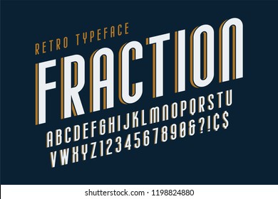 Trendy vintage display font design, alphabet, typeface, letters and numbers, typography. Swatch color control