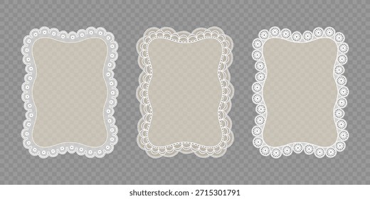 Trendy Vintage СQuadros de rochê. Ilustração vetorial para convite, carta, folheto, cartaz, borda da página, etc.