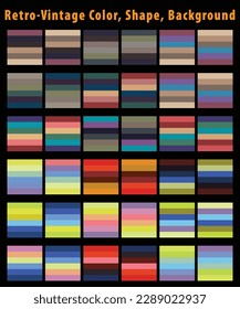 Trendy vintage retro badge, color, shape, frame, style, pattern, background element, template