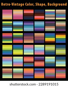 Trendy vintage retro sunset, badge, color, shape, frame, style, abstract,  pattern, vector grunge background elements, template