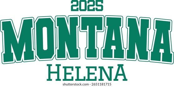 trendy vintage faculdade tipografia montana helena slogan print para t-shirt gráfica ou moletom capuz - Vetor