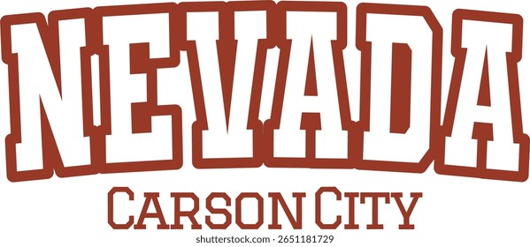 trendy vintage varsity college tipografia nevada carson city slogan print para camiseta de tee gráfico ou moletom capuz - Vetor