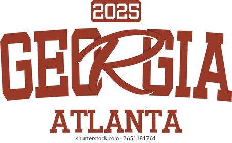 trendy vintage varsity college typography georgia slogan print for graphic tee t shirt or sweatshirt hoodie - Vector