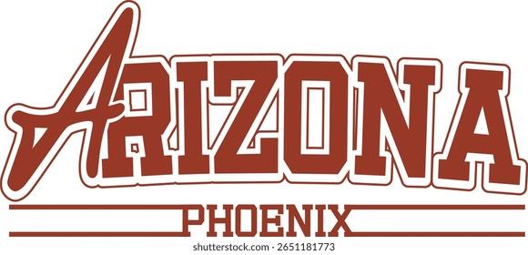 trendy vintage faculdade tipografia arizona phoenix slogan print para t-shirt gráfica ou moletom - Vetor