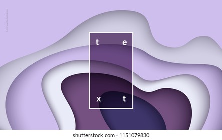 Trendy violet layered wallpaper 3d paper art Abstract vector background