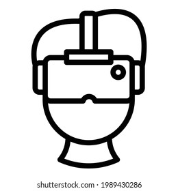 Trendy virtual reality icon. Outline Trendy virtual reality vector icon for web design isolated on white background