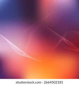 Trendy wallpaper background with flowing lines on a colourful gradient design