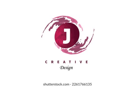 Trendy water color J logo vector logo design. Simple elegant artistic design on white background.