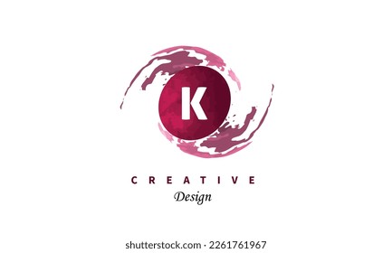 Trendy water color K logo vector logo design. Simple elegant artistic design on white background