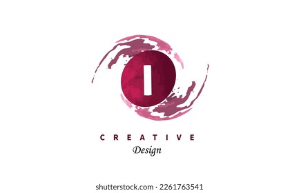 Trendy water color I logo vector logo design. Simple elegant artistic design on white background.